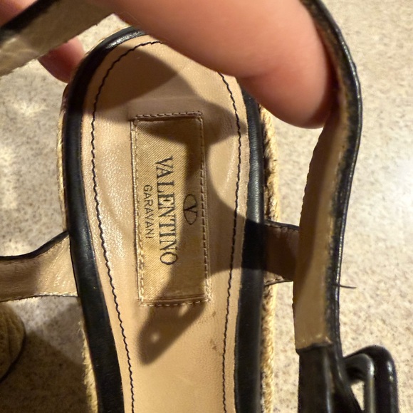 Valentino Garavani Black Espadrille Wedges - Picture 4 of 9